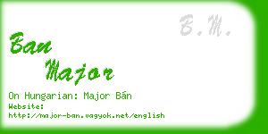 ban major business card
